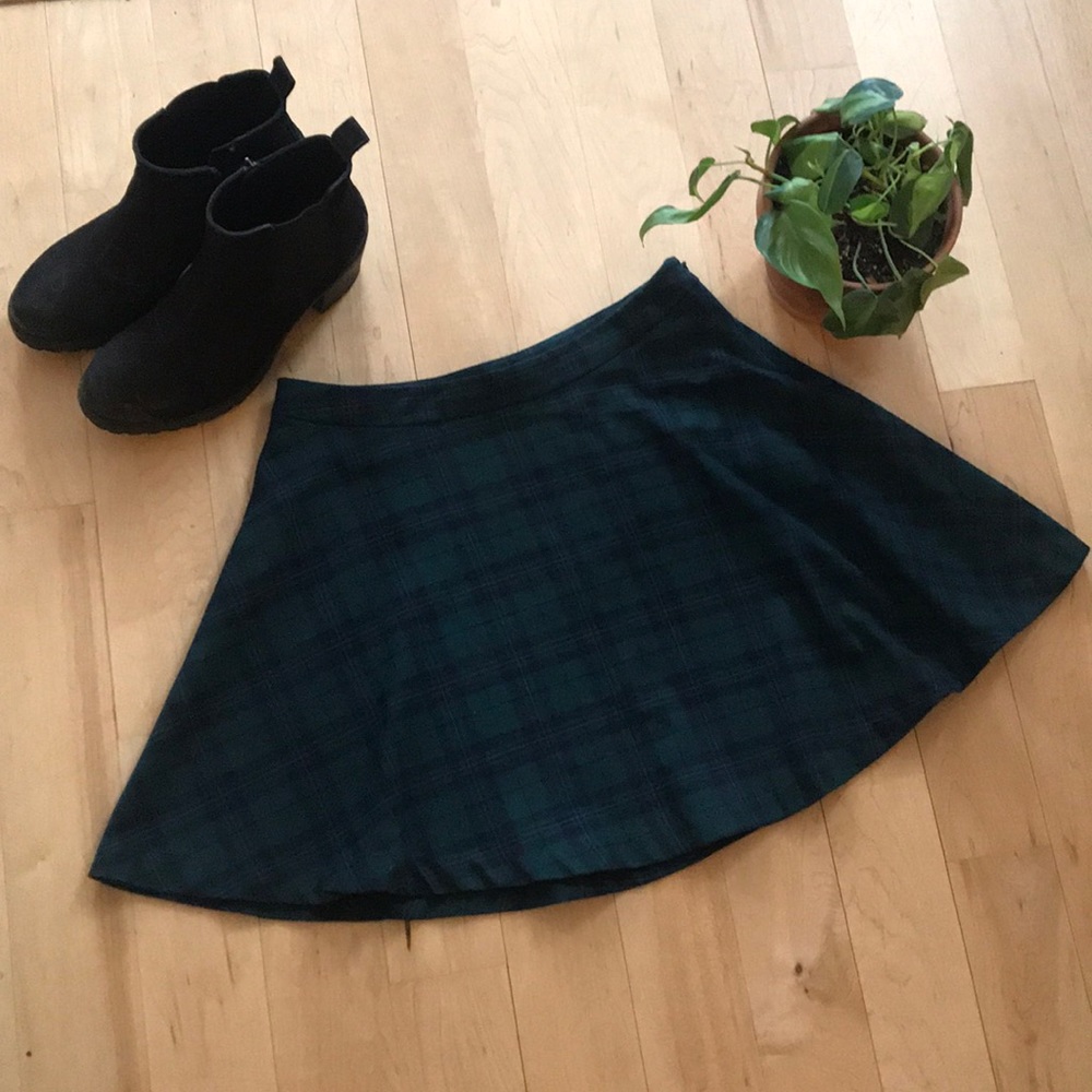 Plaid green mini shirt